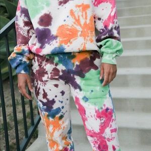 Kkco pierced tie dye pierced sweatsuit